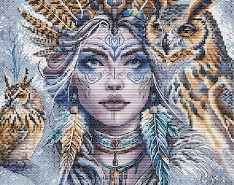 Cross Stitch Kit - Stitch and Art (AVA) P077 - The Warrior and Guardian Owls