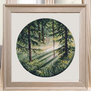 Oven S1730 Kruissteekpakket – Spel van Licht / Licht in het Bos 25x25 cm