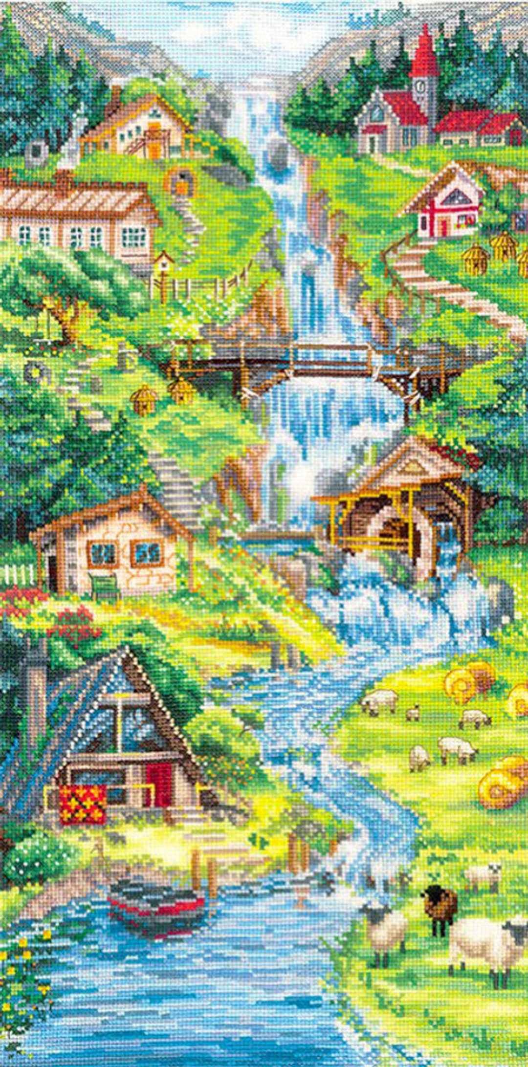 Counted Cross Stitch Pattern, Winter Blessing, Winter Decor, Sheep