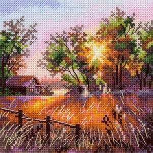 MP Studia SNV-1019 Cross Stitch Kit – Harmony of Nature / Forest Landscape ct 14x14 cm