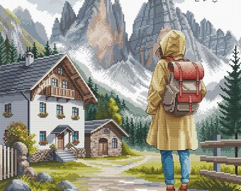 Cross Stitch Kit "Adventure in the Alps" - AVA Stitch P113