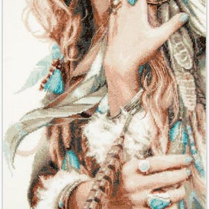 Kit de Ponto Cruz 70-03 “Garota Boho” – Agulha Mágica