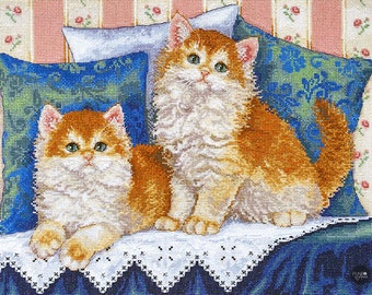 Cross Stitch Kit. Fluffy Fellows. Merejka K-189 Embroidery kit