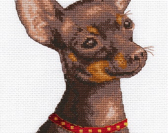 Dog. Cross Stitch Kit. Toy Terrier. Panna J-1485 Embroidery kit