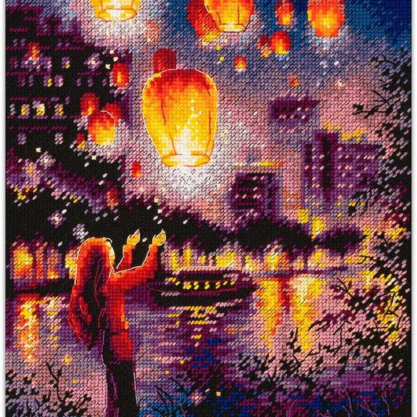 550-761 Sky lanterns. Magic Needle Cross Stitch Kit