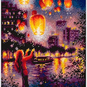 Magic Needle Cross Stitch Kit - Sky Lanterns 550-761