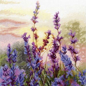 MP Studia SNV-996 Cross Stitch Kit – Lavender in Bloom 20x20 cm