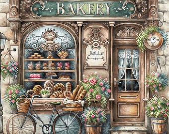Cross stitch kit &quot;The Old Bakery&quot; P100 AVA