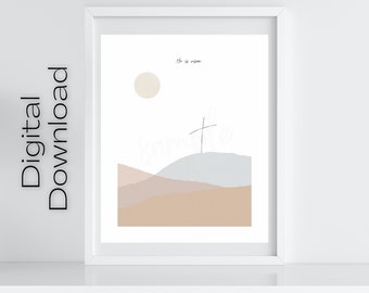 ¡Ha resucitado! Arte mural de Pascua / Arte mural cristiano imprimible / Impresión digital de versículo bíblico / Impresión de versículo bíblico / Impresión de la resurrección