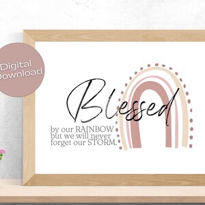 Rainbow Baby Keepsake | Infant Loss Gifts | Rainbow Baby Gift | Miscarriage Print | Rainbow Nursery Print in 3 Sizes (4x6&quot; 5x7&quot; and 8x10&quot;)