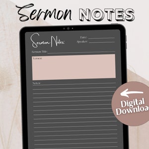 GoodNotes Sermon Church Notes | Digital Download | Bible Study Notes | Digital Church Notes | Christian Journal Template | GoodNotes PDF