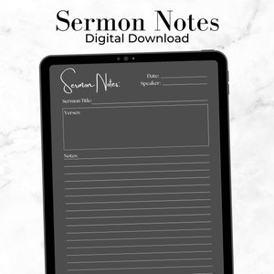 GoodNotes Sermon Notes Template: Christian Bible Study (Digital Download)