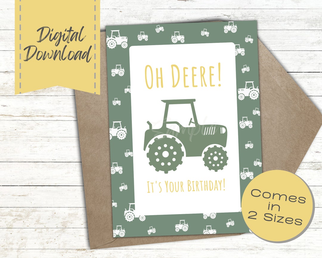 Printable Tractor Birthday Card Farm Birthday Card Farmer Birthday Card