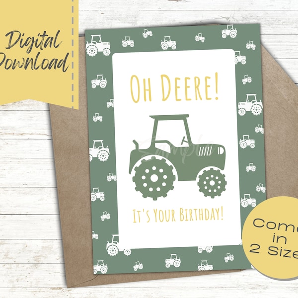 John Deere Kids Birthday Cards - Etsy