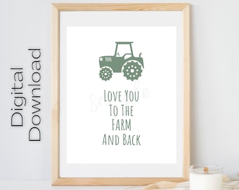 Farm Boy Room Prints | Boys Tractor Wall Prints | Farm Nursery Decor | Tractor Wall Decor | Farm Boy Bedroom | Kids Farm Bedroom Decor