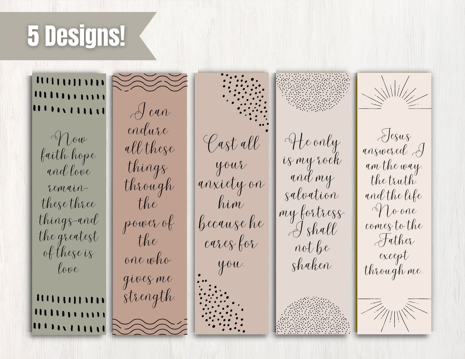 Printable Bible Verse Bookmarks | Scripture Bookmark Set | Book Lover ...