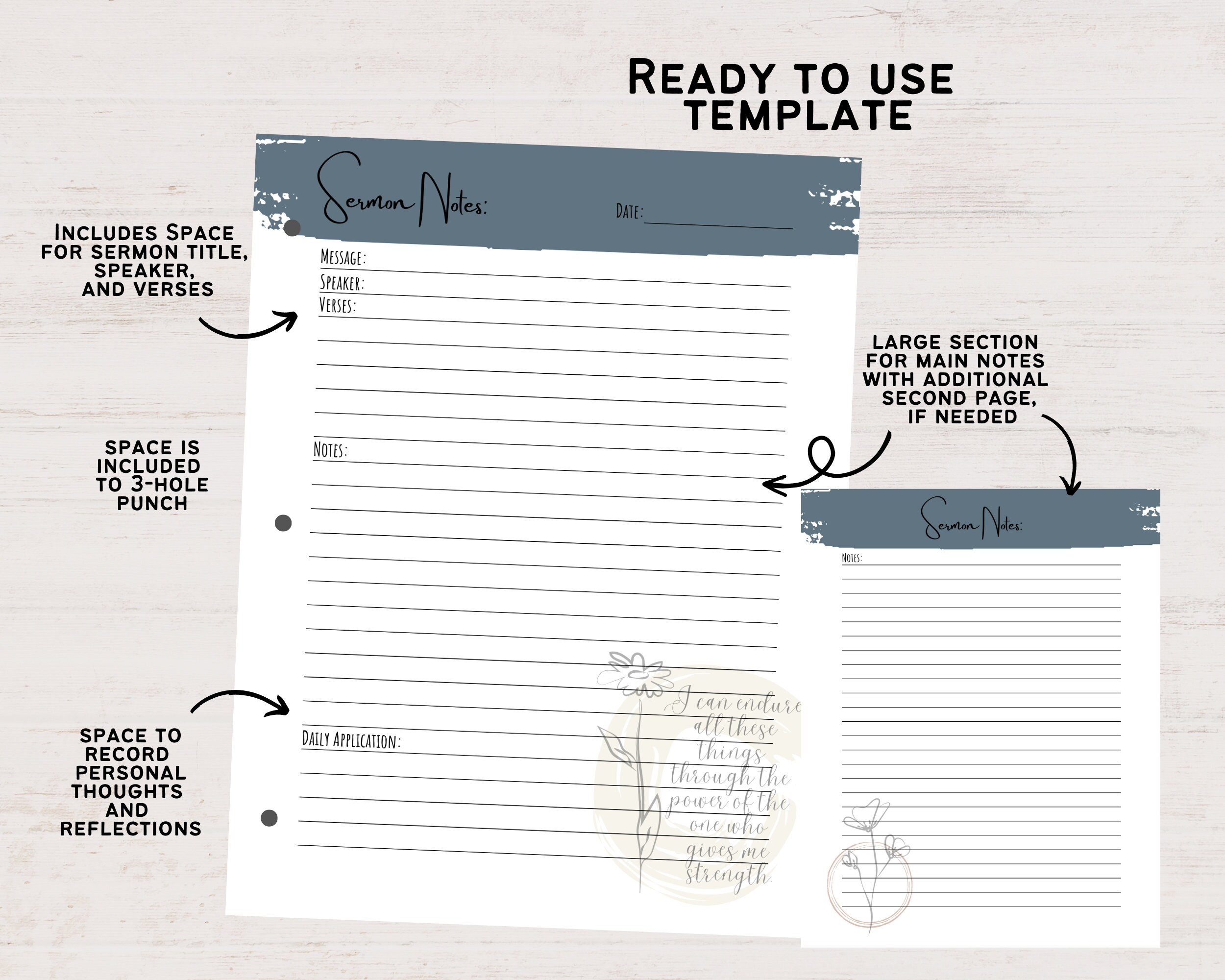 Sermon Church Notes Printable | Bible Study Notes | Church Printable ...