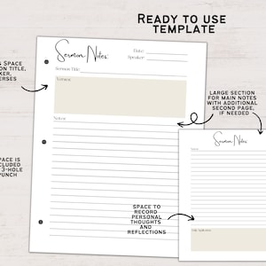 Sermon Church Notes Printable | Digital Download | Bible Study Notes ...