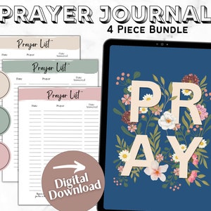 Prayer List Digital Printable | GoodNotes Prayer Journal | PDF Prayer Journal | PrayerJournal For Women | Prayer Journal Digital