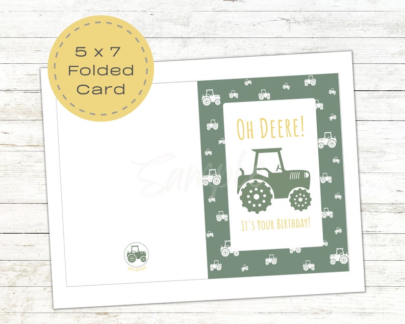 Printable Tractor Birthday Card Farm Birthday Card Farmer Birthday Card John Deere Birthday Card