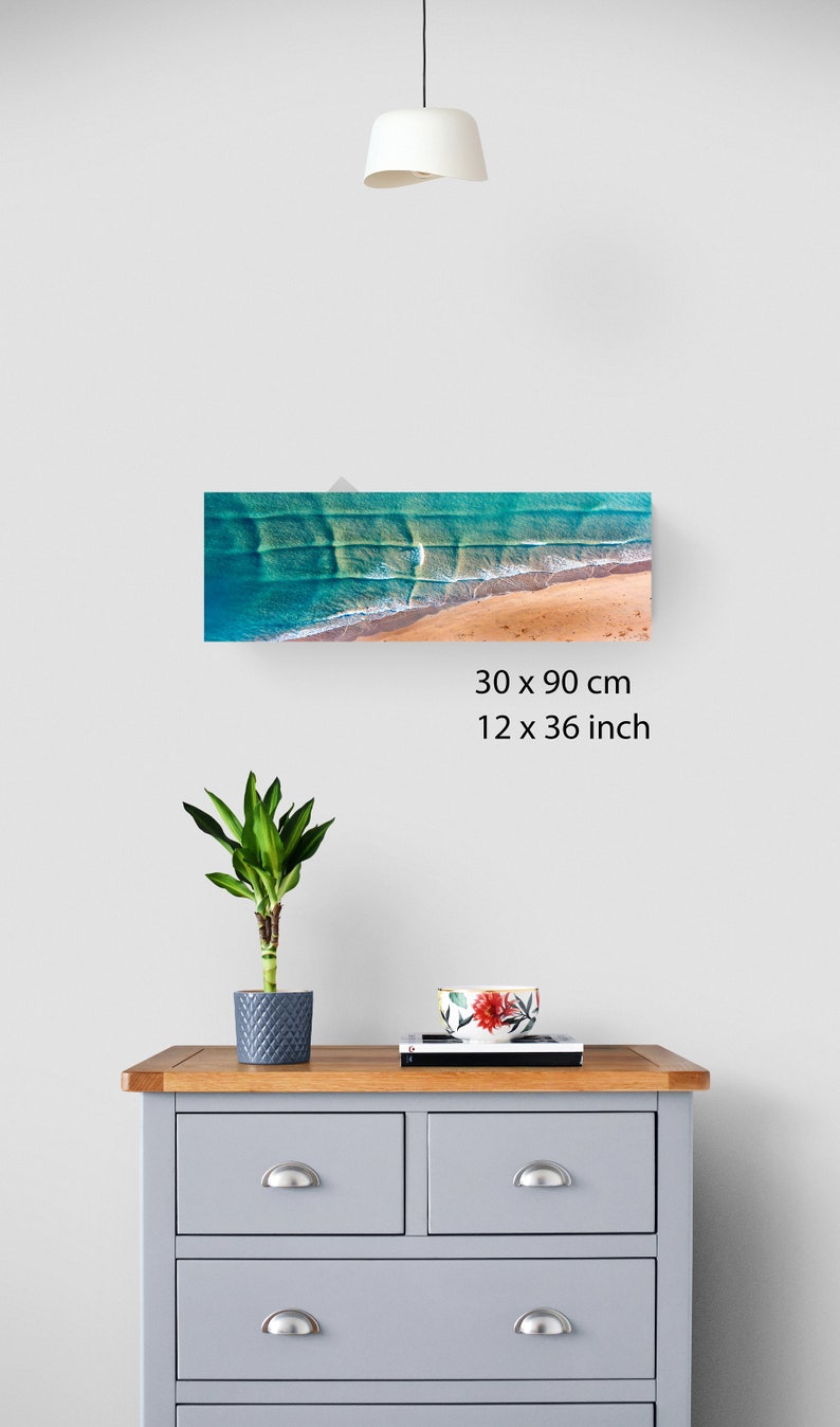 Australische Outback-verbazingwekkende tropische vierkante golven, vierkante golven, Cross Sea, luchtfoto strandprint, tropische oceaan, panorama, surfArtPrint, canvas print afbeelding 9