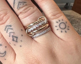 Anello intrecciato in oro 14k: fedi dell'eternità in argento sterling