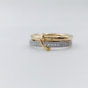 14KGF Gold Multi Link Connected Ring, Chunky Gold Ring, Gold Ring Set, Eternity Statement Ring, Maximalist Ring, Interlocking Ring