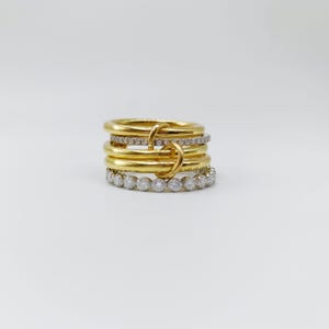 14KGF Gold Eternity multi Link Connected Ring, Two Tone Connected Rings