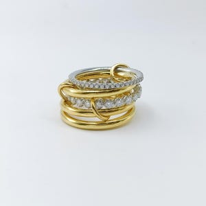 14KGF Gold Eternity Multi Link Connected Ring, Two Tone Connected Rings