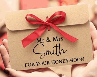 Personalised ANY name Wedding Gift Envelope - Wedding Cash Envelope,Honeymoon Donation Envelope,Wedding Gift Envelope,Wedding Money Envelope