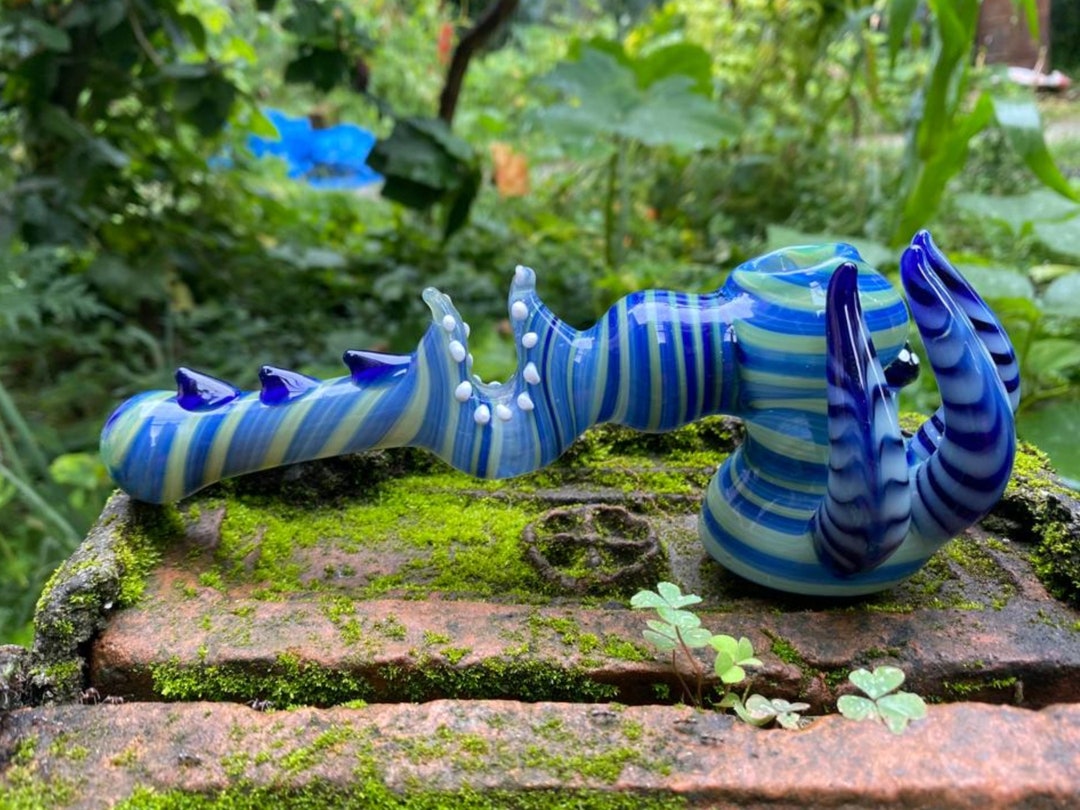 Unique Hammer Glass Pipes Glass Smoking Pipe Silver Fumed Etsy