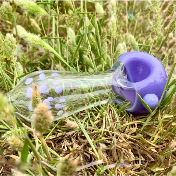 Pipes en verre de 3 pouces, pipe à fumer en verre avec des couleurs rose laiteux ou violet, pipe à cuillère, bol à fumer, pipe enivrante, pipe en verre soufflé à la main