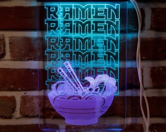 Ramen | Ramen Neon Sign | Dual RGB Color Sign | Hologram Light | Ramen Decor