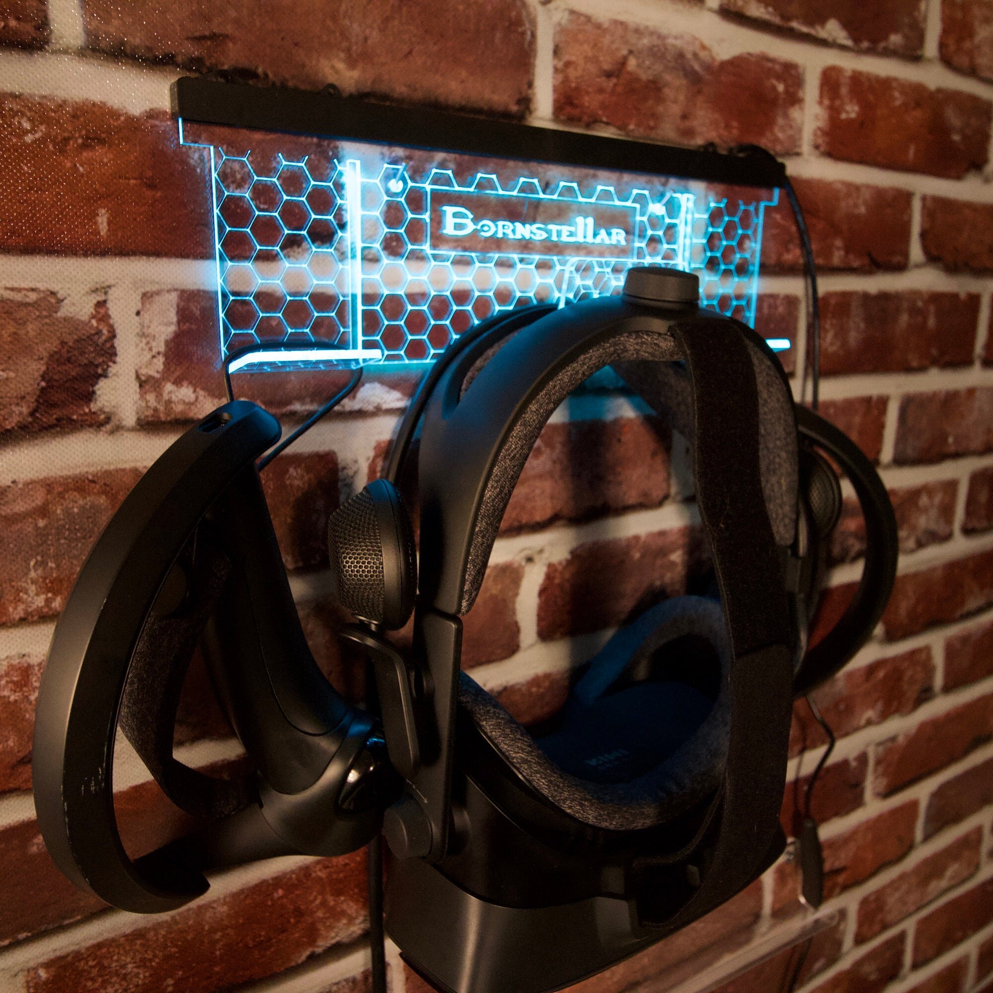 VR Headset Wallmount Light up Personalized Gamertag Etsy
