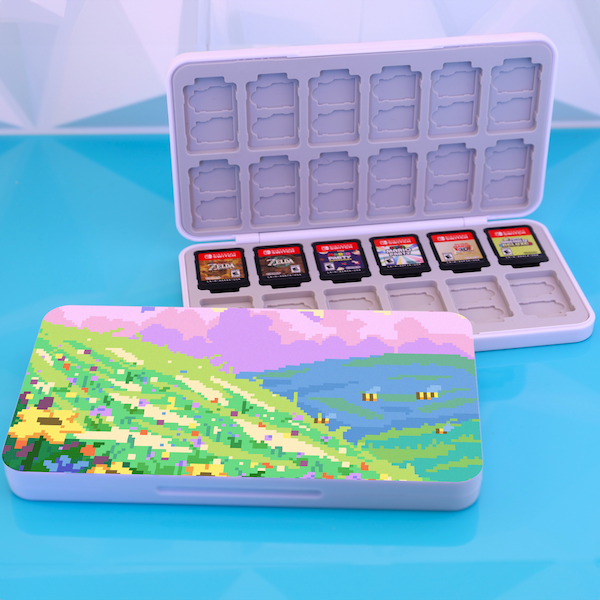 Nintendo Switch Custom Cartridge Case | 24 Slot Cartridge Holder | Game Case | Spring | Art by spilledpixel