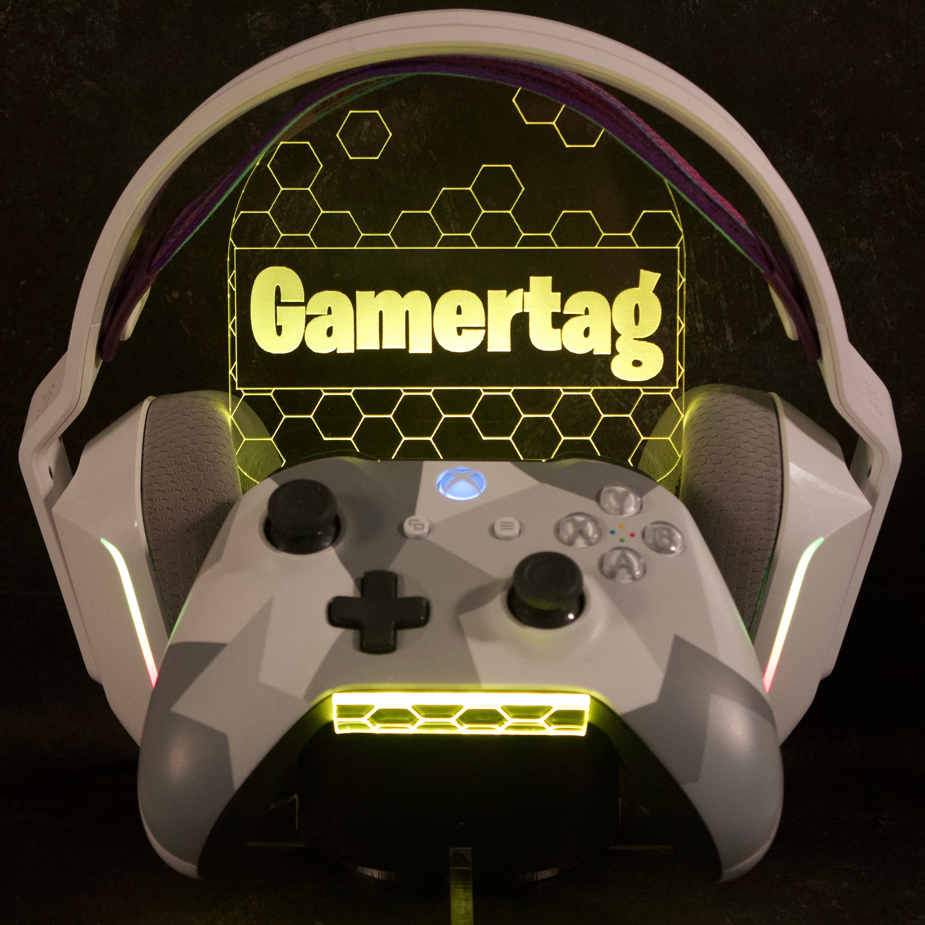 Personalized Controller Stand, Light Up, Xbox Series X/S PlayStation 4/5 Nintendo Switch, RGB