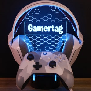 Personalized Controller Stand | Light Up | Xbox Series X/S PlayStation 4/5 Nintendo Switch | RGB Controller and Headset Stand