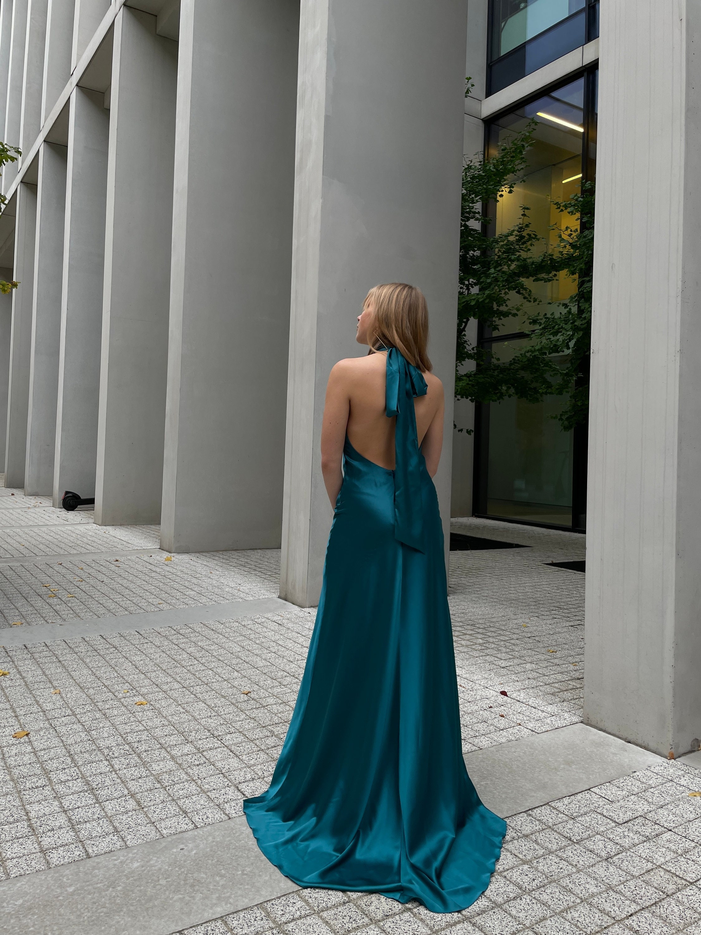 Bridesmaids Dress With Halter Neck Simple Renaissance Wedding Dress Prom  Dress With Slit Backless Dress for Elopement Wedding Bridal Dress - Etsy  Israel