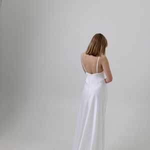 Simple wedding slip dress with cowl neck Maxi cocktail dress Minimalist ivory dress Beach wedding Wedding gown dress Bridemaides silk dress image 1