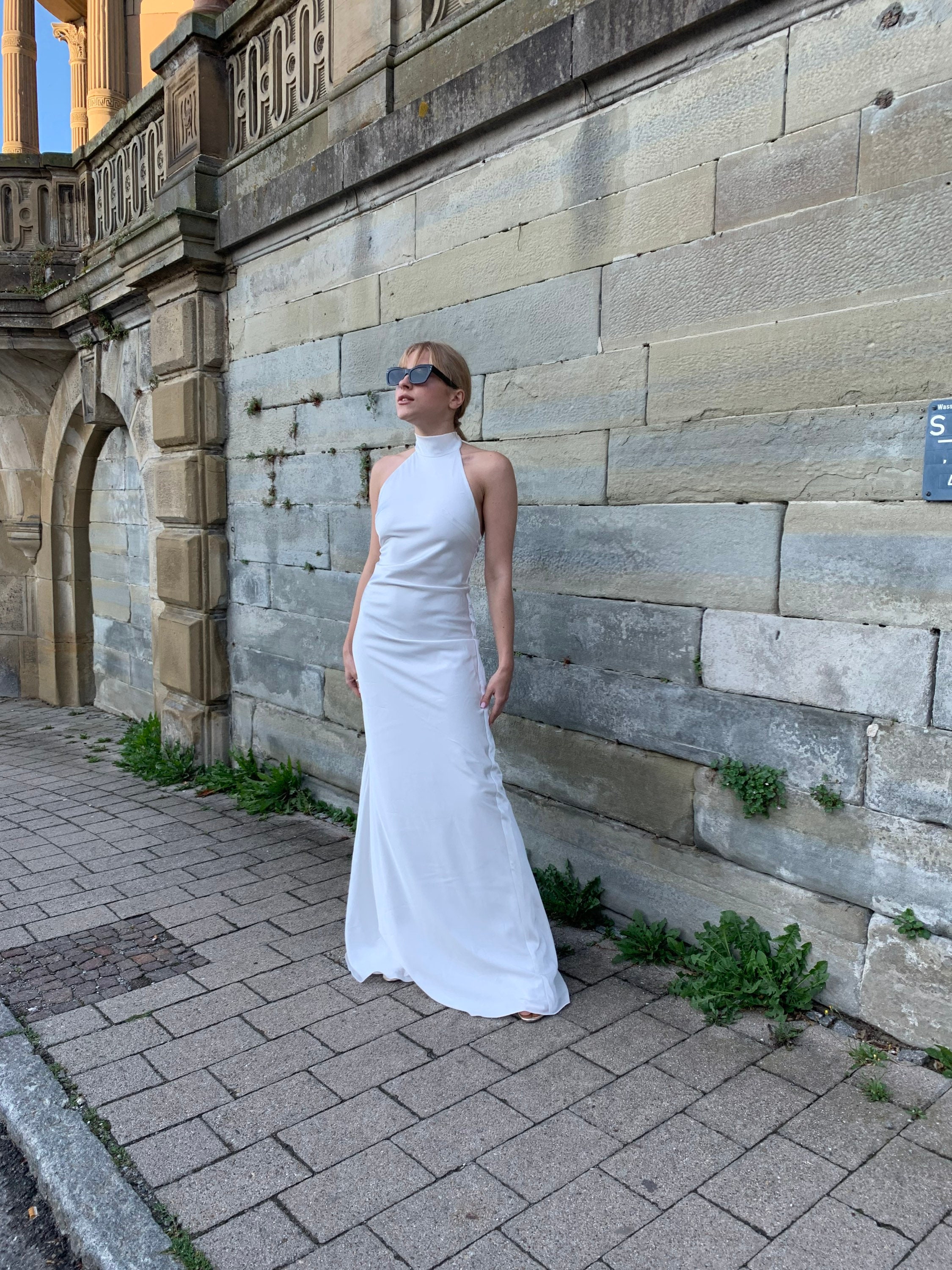 sachin and babi light blue dress Halter Wedding Dresses main image 0