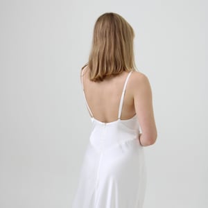 Simple wedding slip dress with cowl neck Maxi cocktail dress Minimalist ivory dress Beach wedding Wedding gown dress Bridemaides silk dress image 4