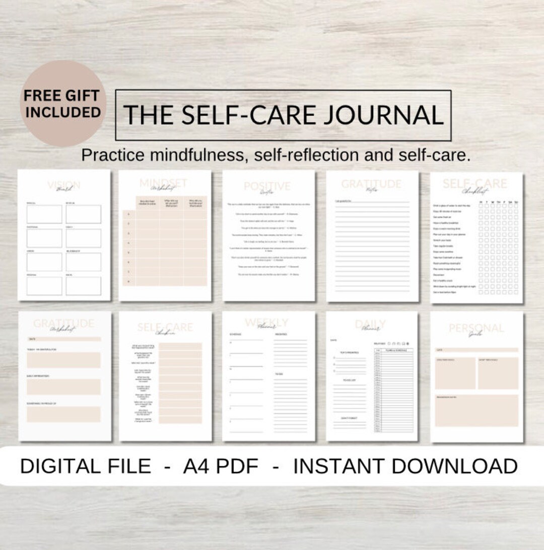 Printable Journal Self-care Journal Printable Planner - Etsy