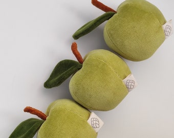 Apple creative toy | fruit toy | organic cotton soft toy | fruit rattle |apples| apple rattle | sensory toy | apple | green apples