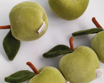 Apple creative toy | fruit toy | organic cotton soft toy | fruit rattle |apples| apple rattle | sensory toy | apple | green apples