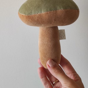 Mushroom toy mushroom rattle toy organic cotton toy creative soft toy forest baby shower baby gift image 3