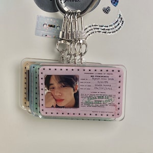 Llavero con tarjeta de identificación de Byeon Woo Seok / Merchandising de Lovely Runner hecho por fans / Llaveros de K-dramas / Llaveros hechos por fans / Llámame si te pierdes