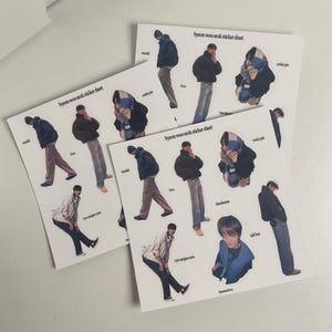 Stickervel Byeon Woo Seok: Kiss Cut waterdichte vinylstickers