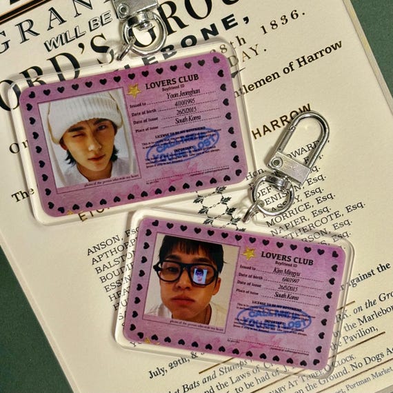 SEVENTEEN Jeonghan Mingyu ID Card Keychain - SVT Fanmade Merch - Etsy
