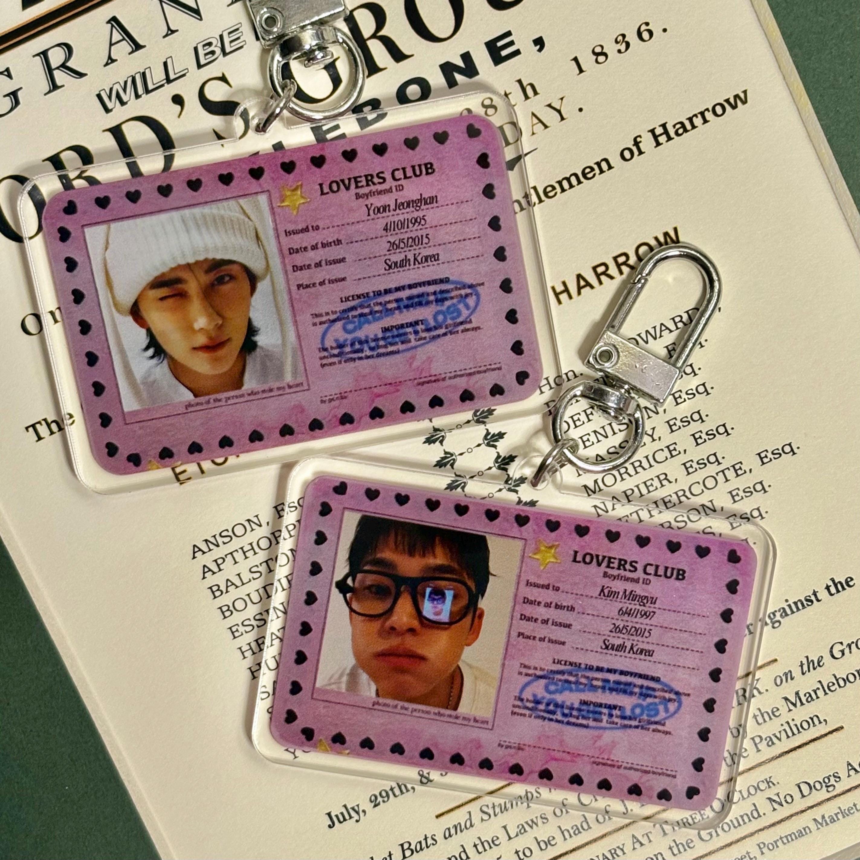 SEVENTEEN セブチ ジュン ケレン アクキー　ID カード　トレカ SEVENTEEN Jeonghan Mingyu ID Card Keychain - SVT Fanmade Merch - Etsy