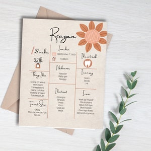 Modèle de carte d'étape pour le premier anniversaire, étape de franchie pour petite fille 16 x 20 pouces, panneau d'étape de fleur, décoration de baby shower